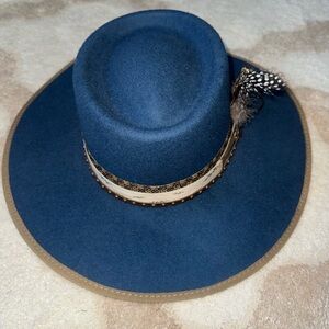 Stampede Western Cowgirl Hat with Feather Accent